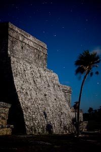El Castillo with Stars: Tulum, Quintana Roo, Mexico