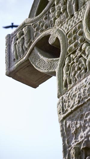 Flying High: Celtic High Cross, Monasterboice, Louth, Ireland,
 Sep 2008