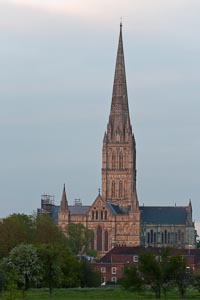 Salsbury Cathedral Spire at Sunset, Wiltshire, UK, May 2010