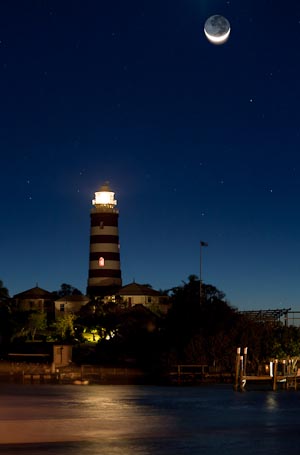 'Moon Hanging Upside Down', Hopetown, Bahamas, Feb 2012