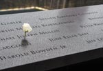 Rose birthday tribute at 9/11 Memorial, Dec 2014
